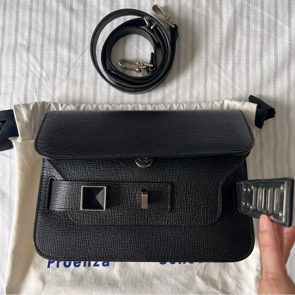 Authentic Proenza Schouler PS11 Mini Classic in Black Linosa Leather - Picture 2 of 14